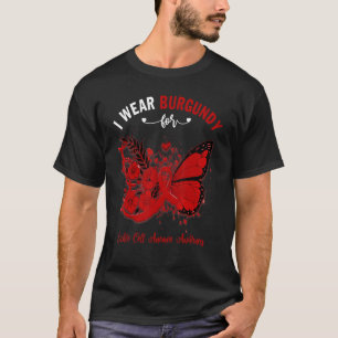 T-shirt Papillon Je Porte La Bourgogne Pour L'Anémie Cellu