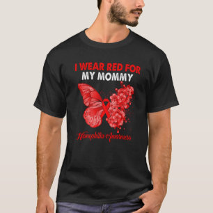 T-shirt Papillon Je Porte Le Rouge Pour Ma Maman Hémophili