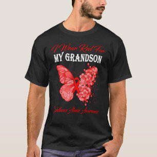 T-shirt Papillon Je Porte Le Rouge Pour Ma Substance Grand