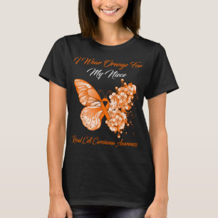 T-shirt Papillon Je Porte Orange Pour Ma Cellule Renale De