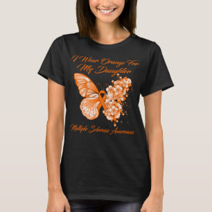 T-shirt Papillon Je Porte Orange Pour Ma Fille Multiple 