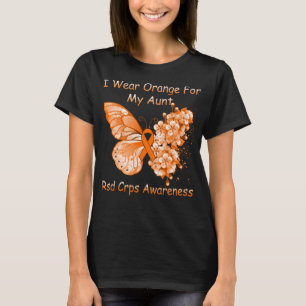 T-shirt Papillon Je Porte Orange Pour Ma Tante RSD CRPS