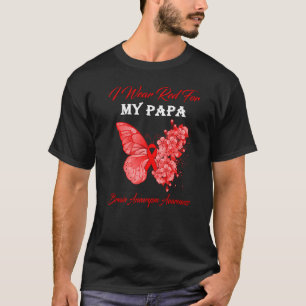 T-shirt Papillon Je Porte Rouge Pour Mon Papa Cerveau Aneu