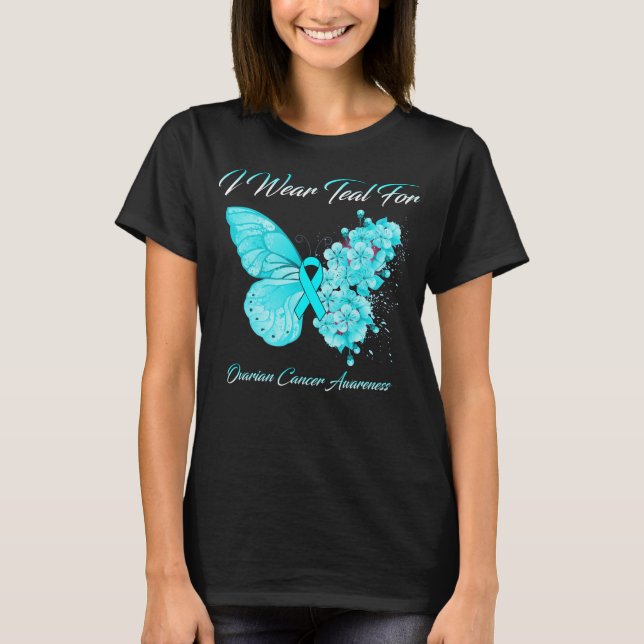 T-shirt Papillon Je Porte Turquoise Pour La Sensibilisatio (Devant)