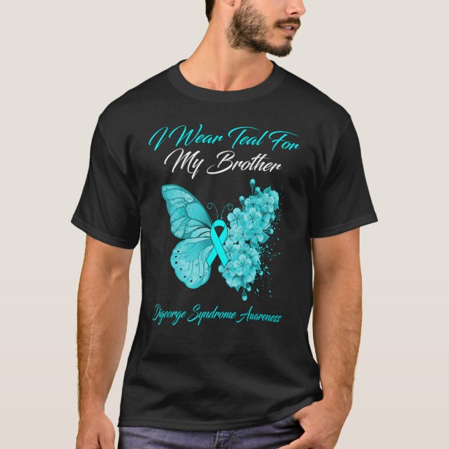T-shirt Papillon Je Porte Turquoise Pour Mon Frère Digeorg (Devant)