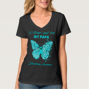 T-shirt Papillon Je Porte Turquoise Pour Mon Papa Sclerode