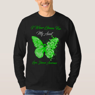 T-shirt Papillon Je Porte Vert Pour Ma Tante Maladie De Ly