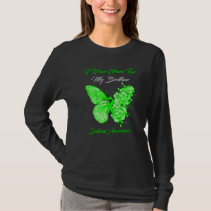 T-shirt Papillon Je Porte Vert Pour Mon Frère Scoliose Aw