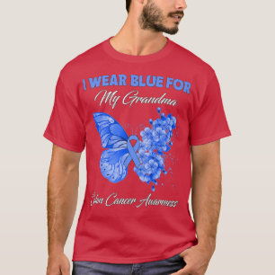 T-shirt Papillon Je Porte Vert Pour Mon Grand-Mère Cancer 