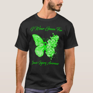 T-shirt Papillon Je Porte Vert Pour Sensibiliser Aux Bless