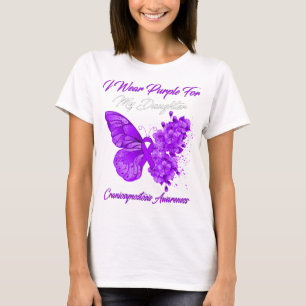 T-shirt Papillon Je Porte Violet Pour La Craniosynostose