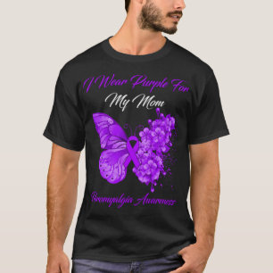 T-shirt Papillon Je Porte Violet Pour Ma Maman Fibromyalgi