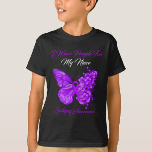 T-shirt Papillon Je Porte Violet Pour Ma Nièce Epilepsie A