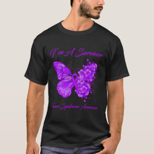 T-shirt Papillon Je suis Survivante Tourner Syndrome Sensi
