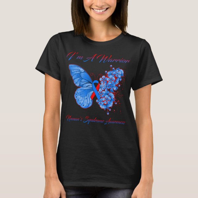 T-shirt Papillon Je suis un guerrier Le syndrome de Noonan (Devant)