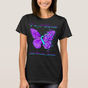 T-shirt Papillon Je suis un guerrier Prévention du suicide