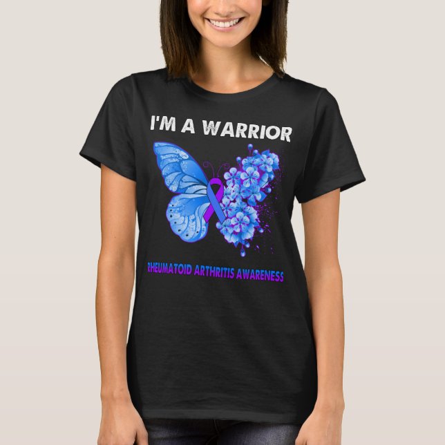T-shirt Papillon Je suis un guerrier rhumatoïde Arthrite (Devant)