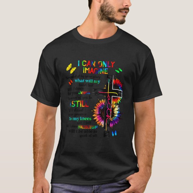 T-shirt Papillon Jésus Croix Je Peux Imaginer Christian Re (Devant)