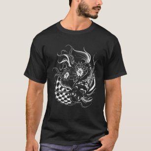 T-shirt Papillon Koi Yin Yang Art Sur Un Étang Koi Pond