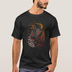 T-shirt Papillon Koi Yin Yang Sur Un Étang De Koi