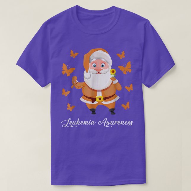 T-shirt Papillon leucémie de Noël du Père Noël (Design devant)