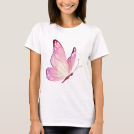 T-shirt Papillon minimaliste rose moderne