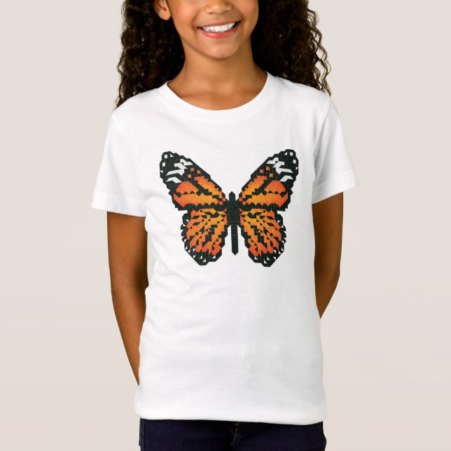 T-Shirt Papillon monarque en polygone (Devant)