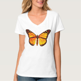 T-shirt Papillon monarque, orange doré et noir