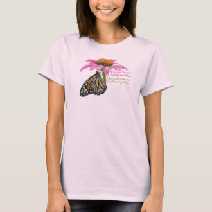 T-shirt Papillon monarque, sur fleur
