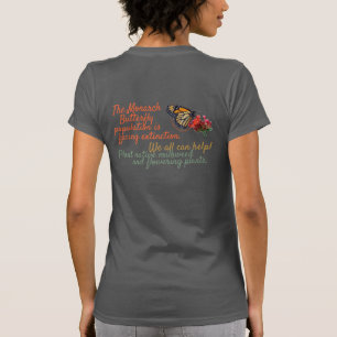 T-shirt Papillon monarque sur fleurs