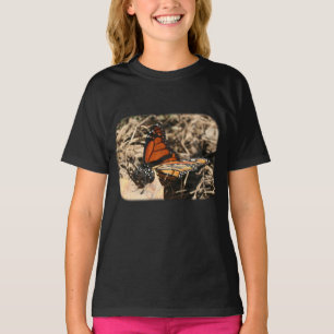 T-shirt Papillon Monarque sur les feuilles Enfants Nature 