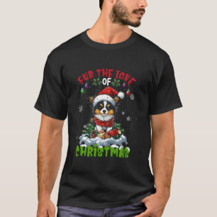 T-shirt Papillon Noël Arbre Lumières Décorations Chien Lov
