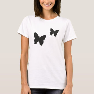 T-shirt Papillon noir et blanc dessus romantique moderne