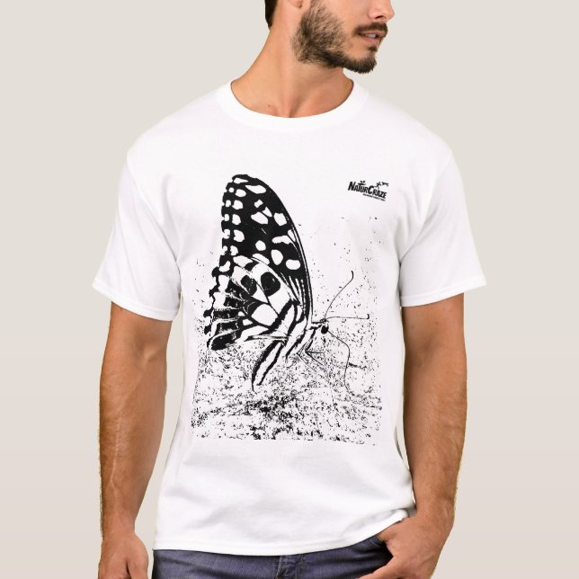 T-shirt Papillon noir et blanc NaturCraze (Devant)