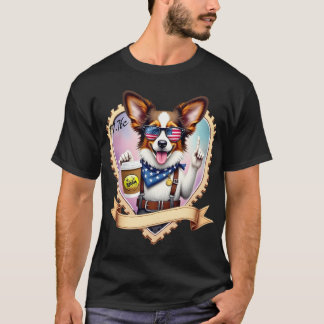 T-shirt Papillon patriotique avec café