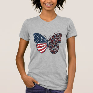 T-shirt Papillon patriotique vintage de la paix Vector Art