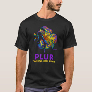 T-shirt Papillon PLUR Peace Love Unity Respect EDM House