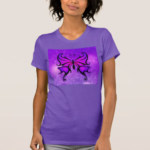 T-shirt Papillon pourpre gras joli pour femmes confortable