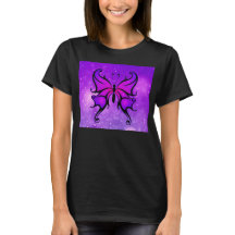 Papillon pourpre gras joli T confortable pour femm