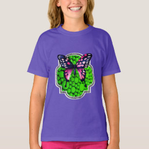 T-shirt Papillon pourpre, Points verts, Astrologie