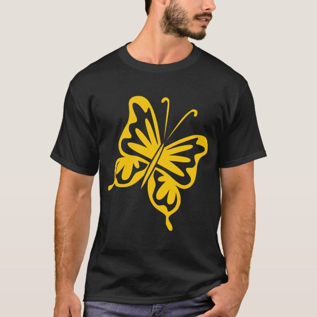 T-shirt Papillon rétro - Ambre (Devant)