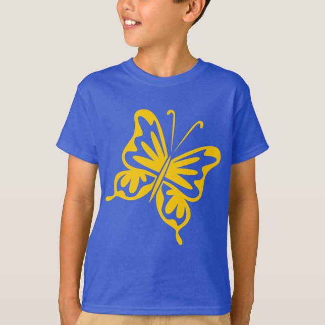 T-shirt Papillon rétro - Ambre (Devant)