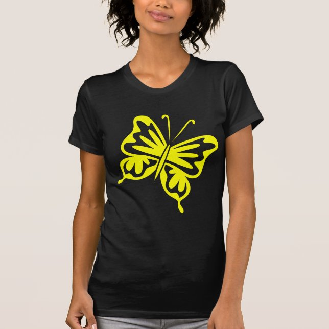T-shirt Papillon rétro - Jaune (Devant)