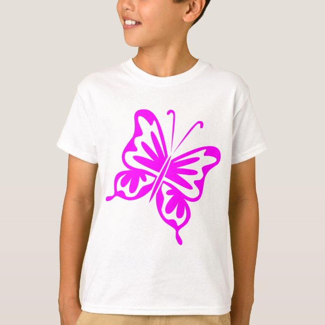 T-shirt Papillon rétro - Magenta (Devant)
