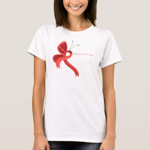 T-shirt papillon rouge de sensibilisation