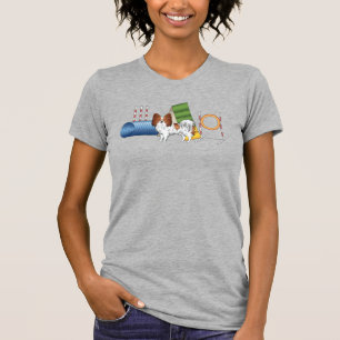 T-shirt Papillon Rouge Et Blanc Avec Équipement D'Agilité