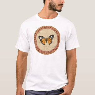 T-shirt Papillon rouge vin rond