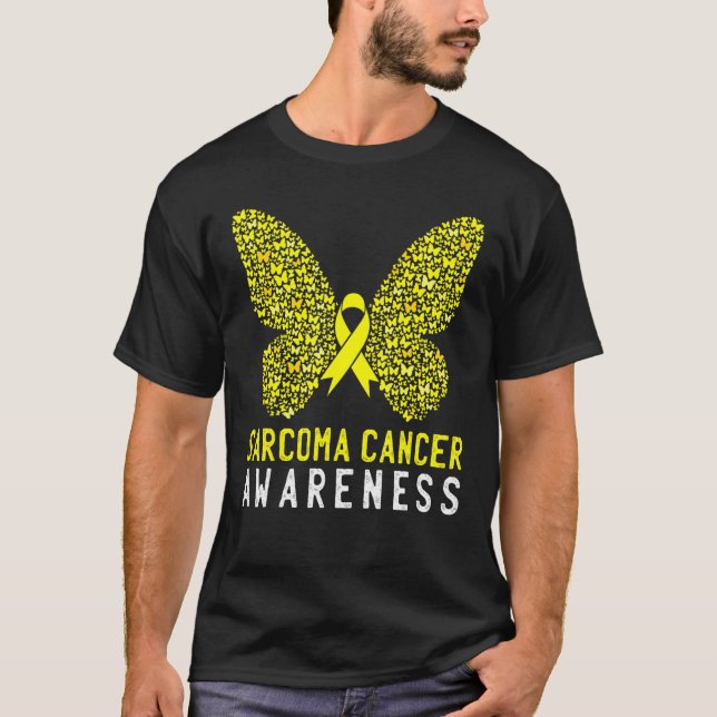 T-shirt Papillon Sarcoma Sensibilisation au cancer Ruban j (Devant)