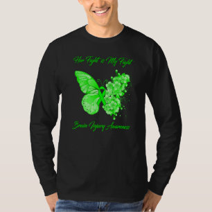 T-shirt Papillon Son combat est ma lutte Brain Injury Awar