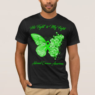 T-shirt Papillon Son combat est ma lutte contre le cancer 